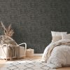 Mock up frame in bedroom interior background, beige room with na