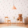 Teddy,Bear,On,Wooden,Chair,Next,To,Table,In,Gold