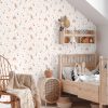Mock,Up,Frame,In,Children,Room,With,Natural,Wooden,Furniture,