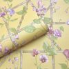 14201 Trailing Floral Trellis Ochre rollshot copy